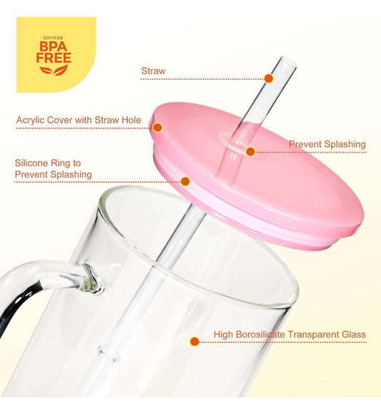 Glass mug with handle