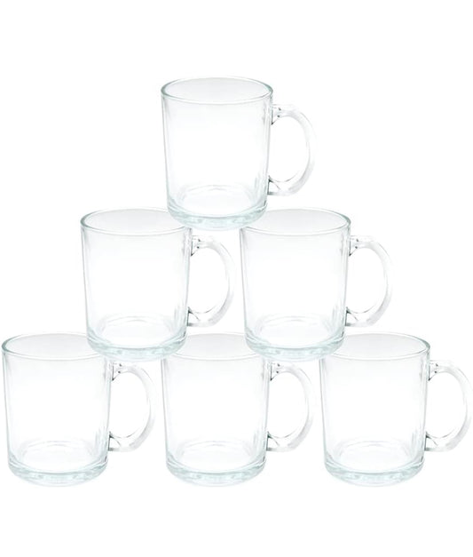 Clear transparent glass mug
