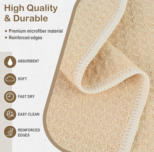 Premium Microfiber Kitchen Towels – Quick-Dry Polyester Dish Towels (16 x 24 inches)