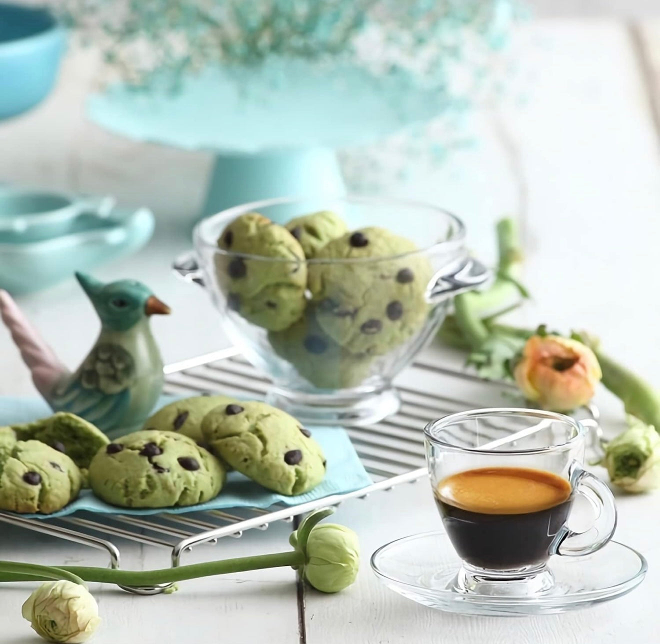 6-Piece Espresso Cup Set with Saucers & Spoons – 3.2 oz Clear Glass