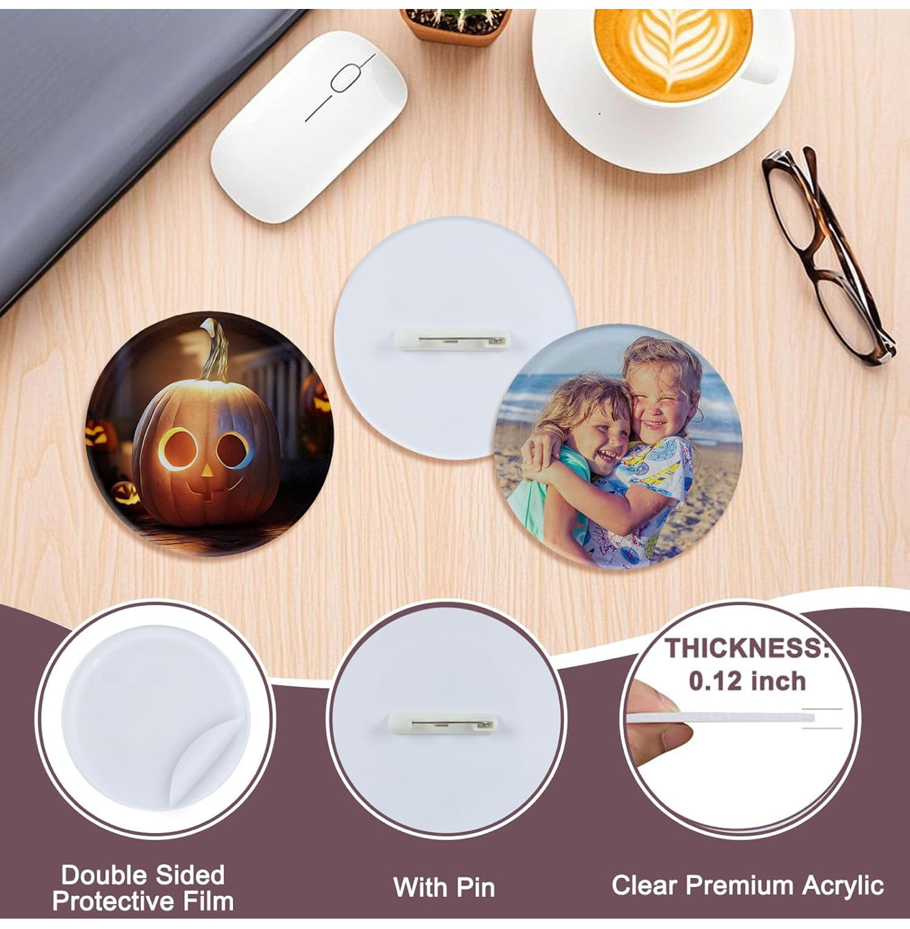 Pin-back buttons