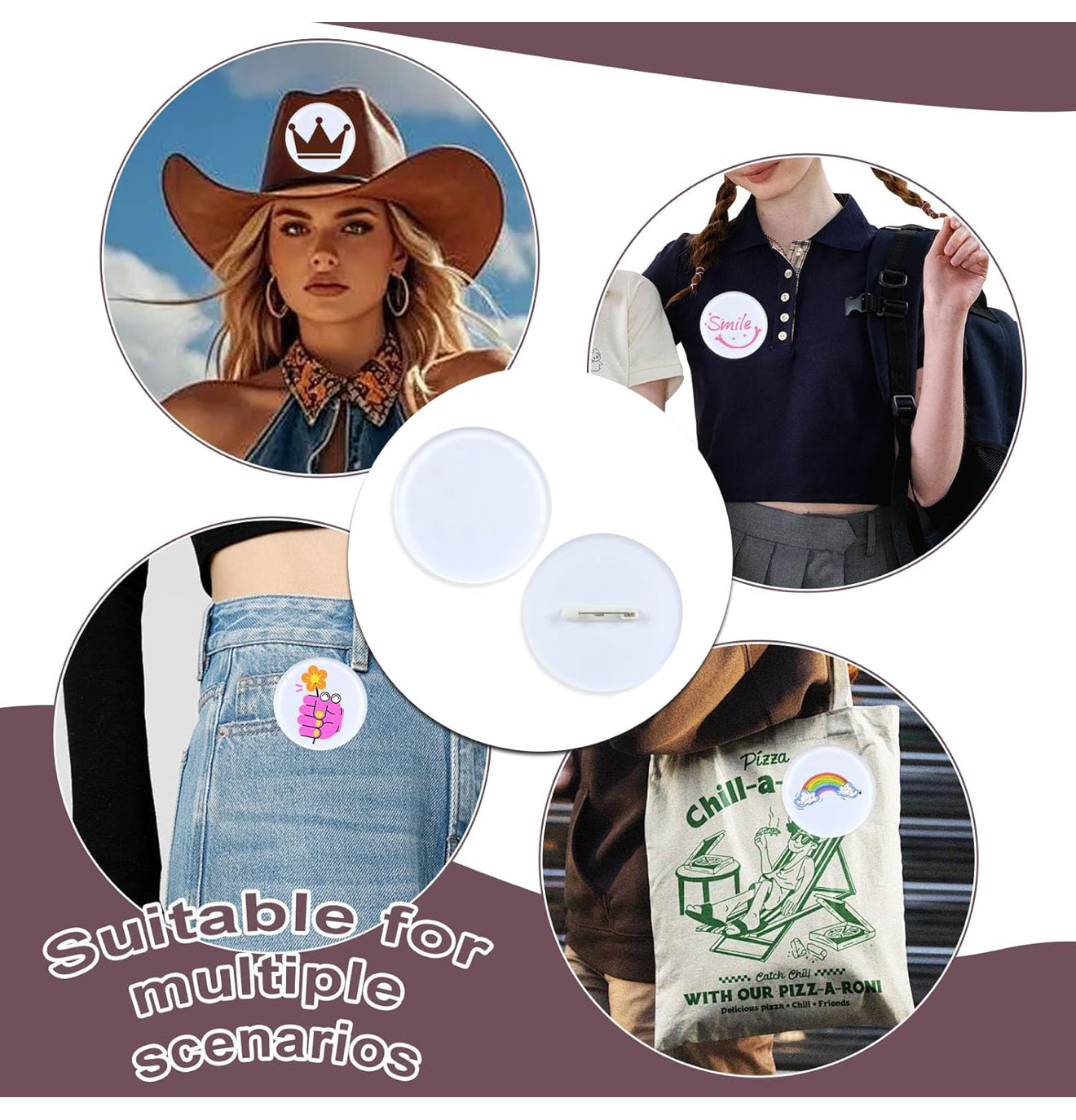 Pin-back buttons